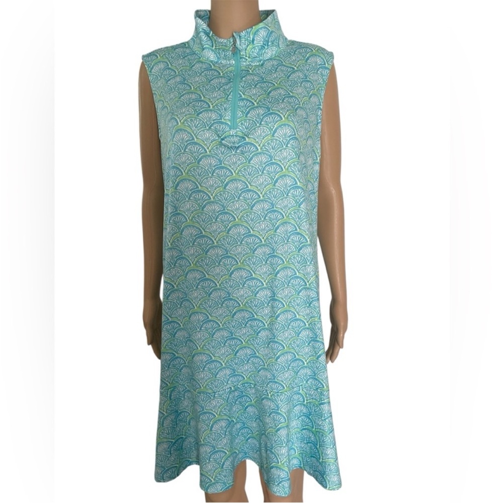 Caribbean Joe Blue and Green Mini Dress